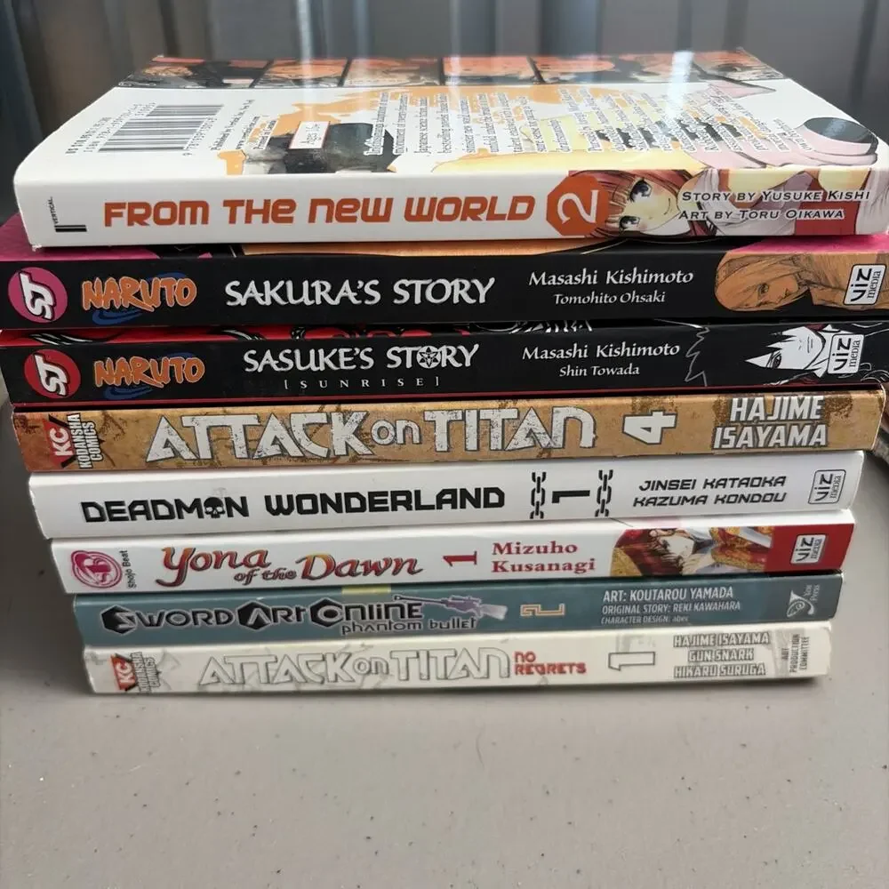 Lot of 8 Japanese Fiction Paperback Books Masashi Kishimoto, Yusuke Kishi